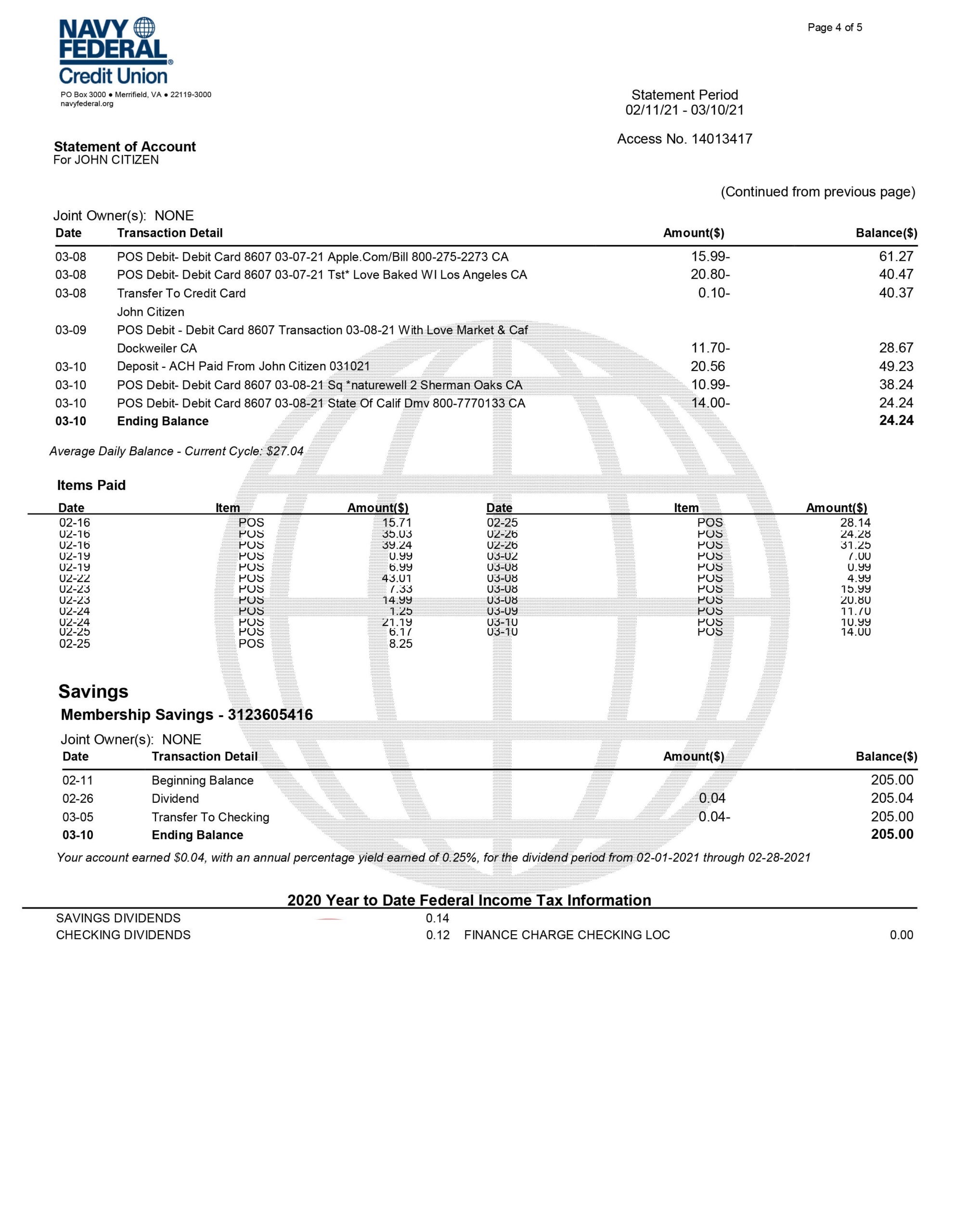 navy-federal-bank-statement-template