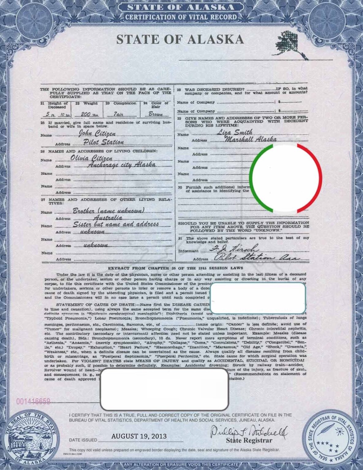 Usa Alaska State Birth Certificate Template In Psd Format Fully Editable Webchinhto 